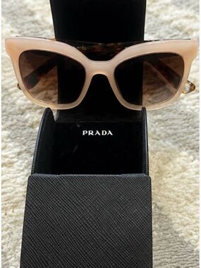 Prada Pink Cat-Eye Sunglasses with Brown Gradient Lenses